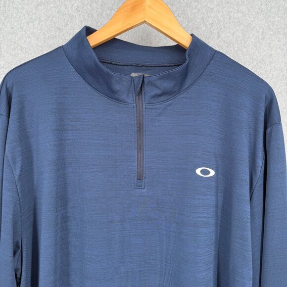 Oakley Mens Hyrolix 1/4 Zip Long Sleeve Shirt Size 2XL Blue Regular Fit Casual - Picture 2 of 12